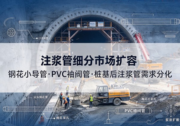 云城注浆管细分市场扩容，隧道钢花小导管、PVC 袖阀管、桩基后注浆管需求分化